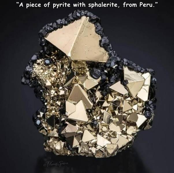 crystal - "A piece of pyrite with sphalerite, from Peru."