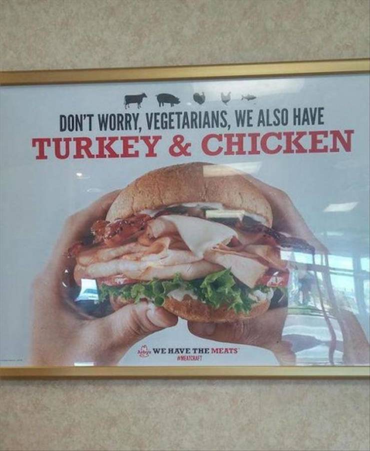 fun randoms - funny photos - kwoon chung bus - Don'T Worry, Vegetarians, We Also Have Turkey & Chicken We Have The Meats Mysteriet