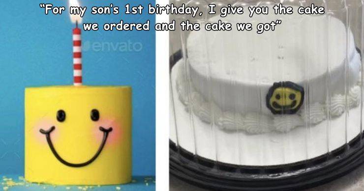 "For my son's 1st birthday. I give you the cake we ordered and the cake we gota Senvato