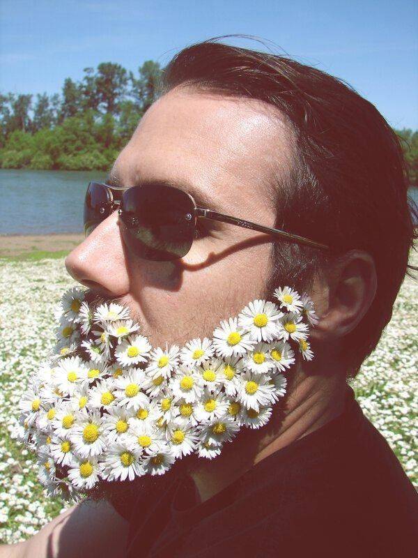 random photos - flower mustache