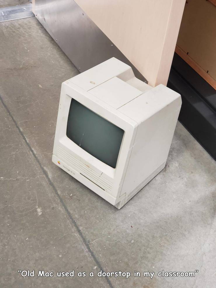 random photos - electronics - "Old Mac used as a doorstop in my classroom