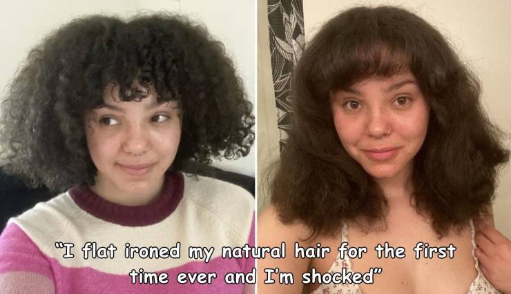 hair coloring - "I flat ironed my natural hair for the first time ever and I'm shocked