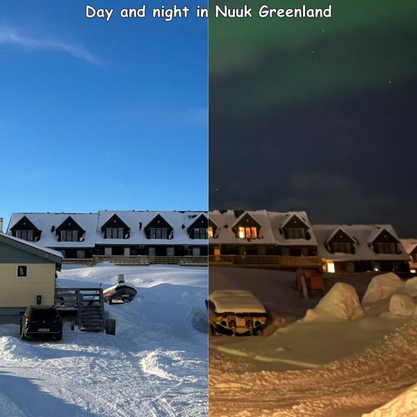 fun randoms - sky - Day and night in Nuuk Greenland
