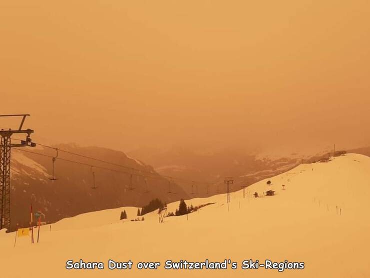 cool fun photo - sky - Sahara Dust over Switzerland's SkiRegions