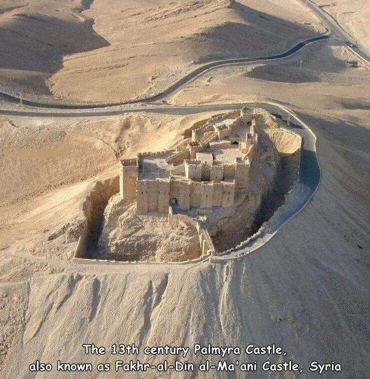 fun randoms - palmyra castle - The 13th century Palmyra Castle, also known as FakhralDin alMa'ani Castle, Syria