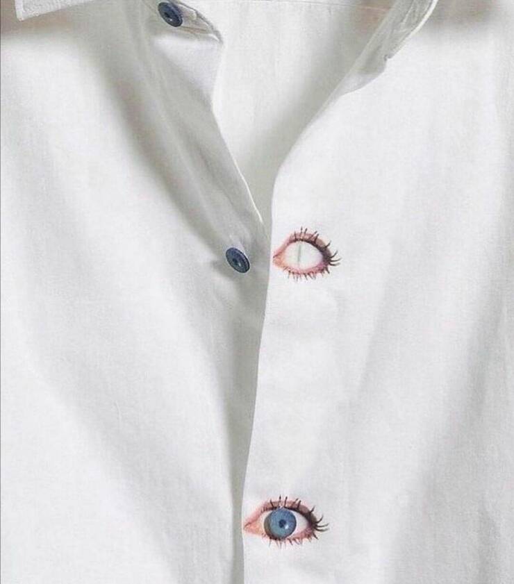 cool pics - shirt with eye buttons