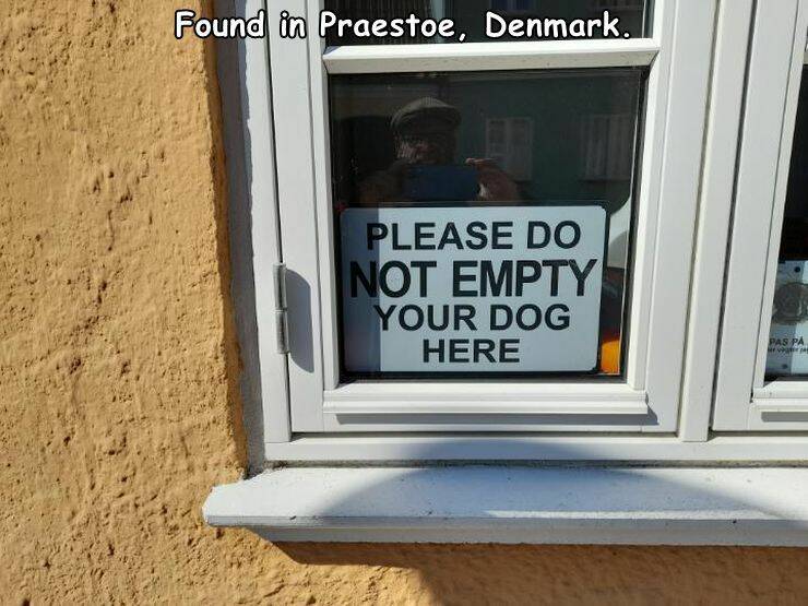 fun randoms - entry sign - Found in Praestoe, Denmark. Please Do Not Empty Your Dog Here Pas Pa