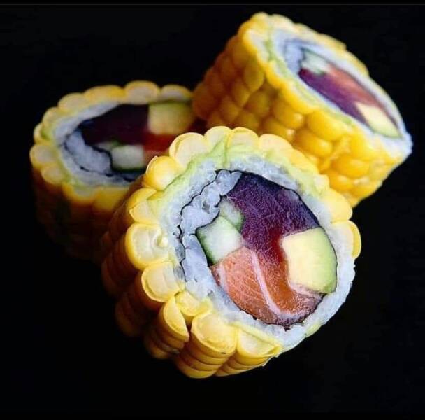 monday morning randomness - corn sushi roll