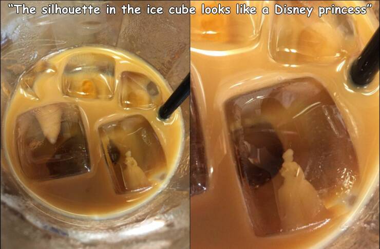 random pics - disney princess ice cube - "The silhouette in the ice cube looks a Disney princess"