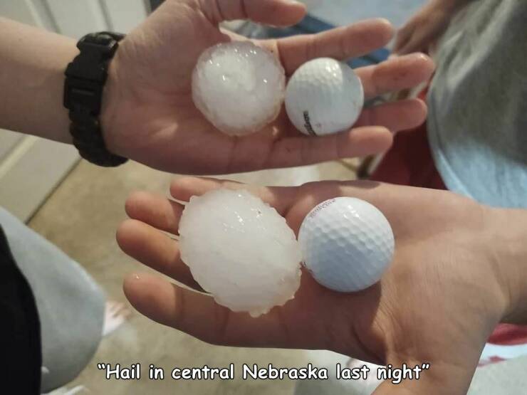 egg - "Hail in central Nebraska last night"