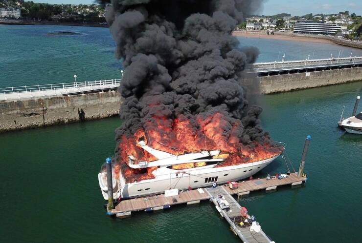 yacht fire torquay