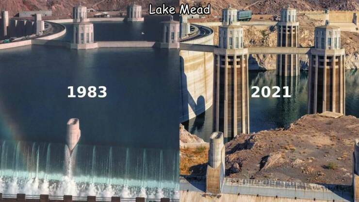 fun randoms - funny photos - lake mead water level 2022 - 1983 Lake Mead 2021