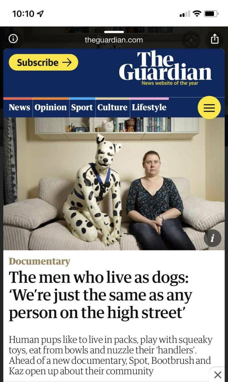 fun randoms - funny photos - preacher dog - Subscribe theguardian.com The.. Guardian News website of the year News Opinion Sport Culture Lifestyle Documentary The men who live as dogs 'We're just the same as any person on the high street' ||| i Human pups