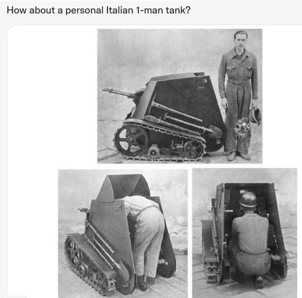 funny and cool pics - mias tank - How about a personal Italian 1man tank?
