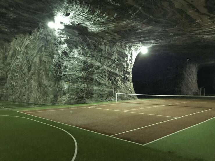 random pics - cave tennis court