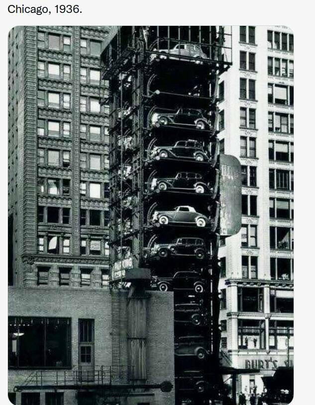 daily dose of randoms - elevator garage - Chicago, 1936. Burt'S