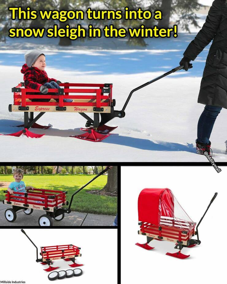 daily dose of randoms - sled wagon - This wagon turns into a snow sleigh in the winter! Amais Thur Express Millside Industries Express A Wagon E Wagon Oddo Eur Wispe