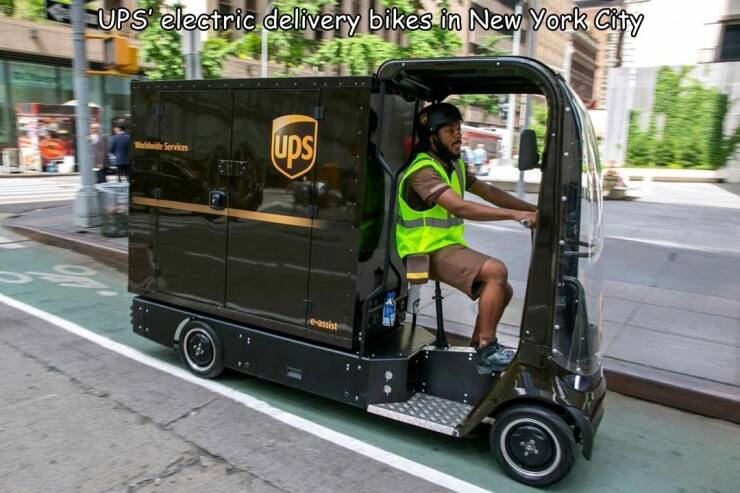 daily dose of pics and memes - ups battery powered cycles - Ups' electric delivery bikes in New York City dwide Services Ups eassist wwwwwww