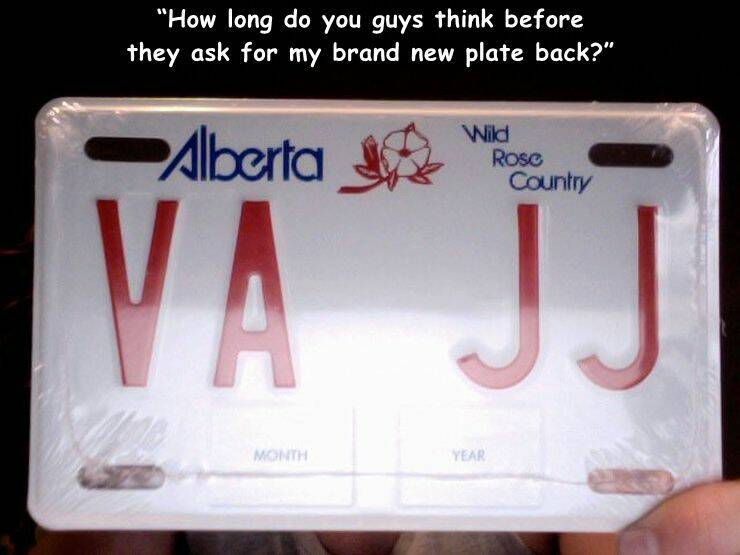 fun randoms - vehicle registration plate -