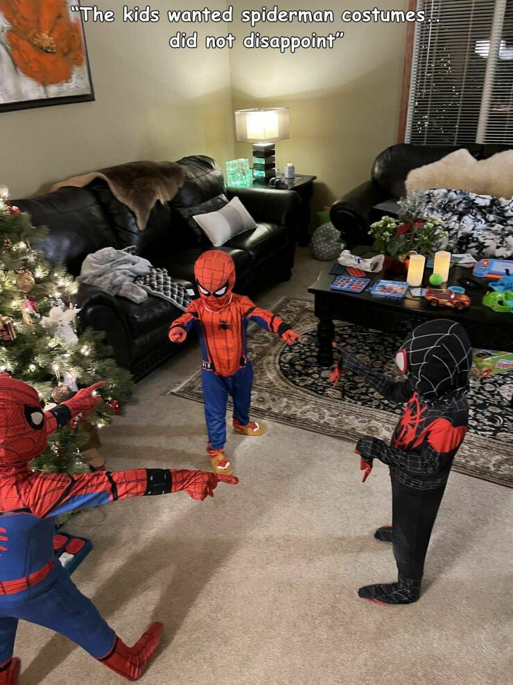 cool random pics and photos - Costume - "The kids wanted spiderman costumes. did not disappoint"