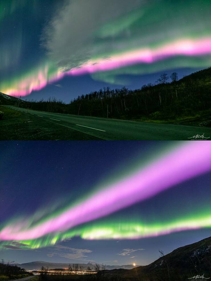 cool random pics and photos - norway pink aurora - tak Greenlander