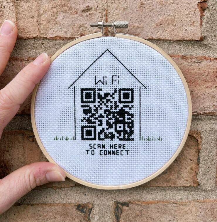 cool pics and photos - cross stitch wifi password - bila Wi Fi Scan Here To Connect Ni