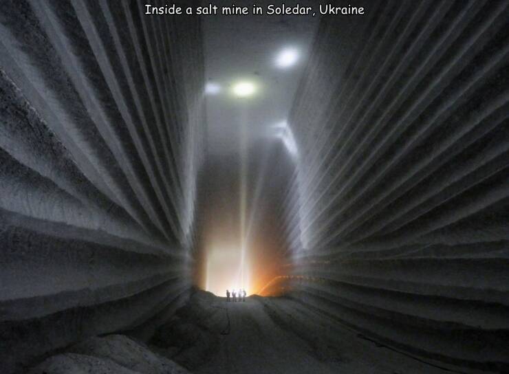 cool pics and photos - deep salt mines - Inside a salt mine in Soledar, Ukraine