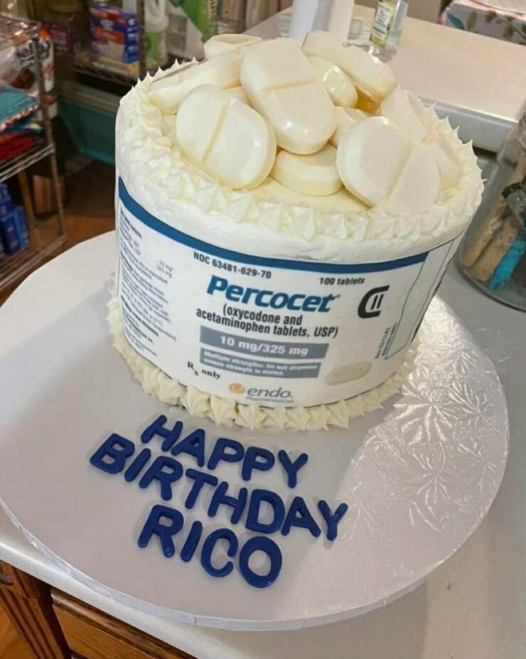 cool pics and photos - buttercream - Ndc 6348162970 Percocet oxycodone and acetaminophen tablets, Usp 10 mg325 mg Multiple strengths Dr endo p 100 tablets Happy Birthday Rico