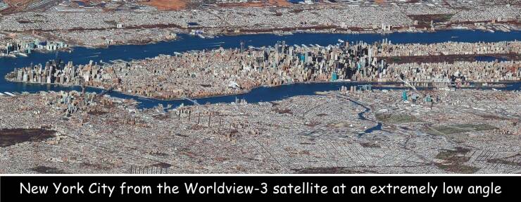 odd interesting and random pics - worldview 3 satellite new york - New York City from the Worldview3 satellite at an extremely low angle
