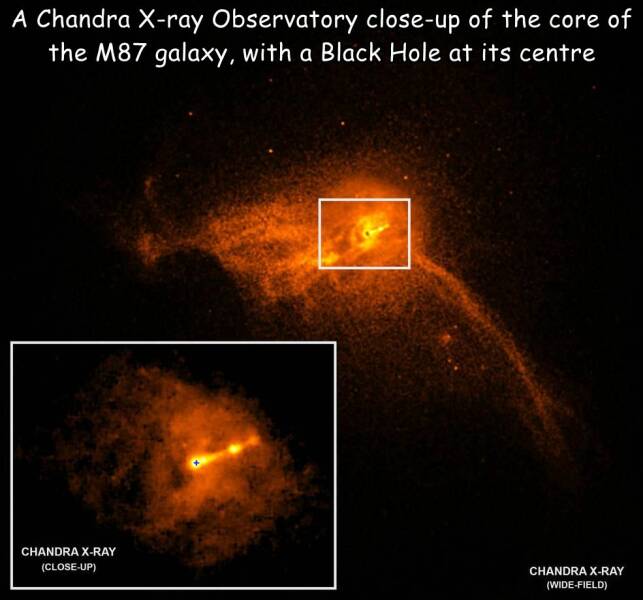 odd interesting and random pics - galaxia m87 - A Chandra Xray Observatory closeup of the core of the M87 galaxy, with a Black Hole at its centre Chandra XRay CloseUp Chandra XRay WideField