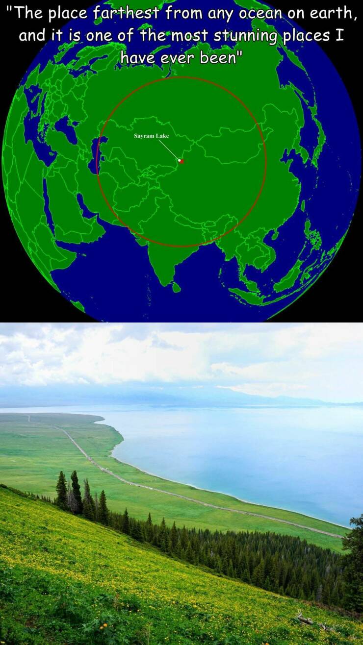 odd interesting and random pics - eurasian pole of inaccessibility - "The place farthest from any ocean on earth, and it is one of the most stunning places I have ever been" Sayram Lake