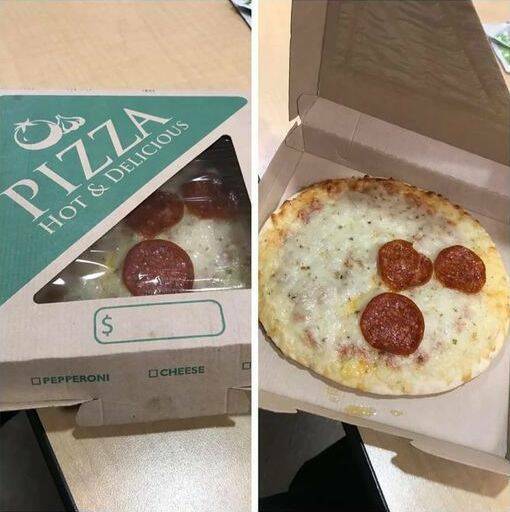 cool random pics - deceptive packaging - Pizza Hot & Delicious $ Pepperoni Cheese