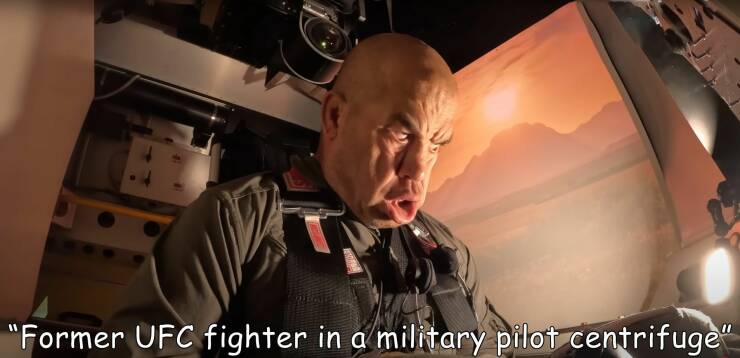 funny pics and cool photos -  Tito Ortiz - "Former Ufc fighter in a military pilot centrifuge"