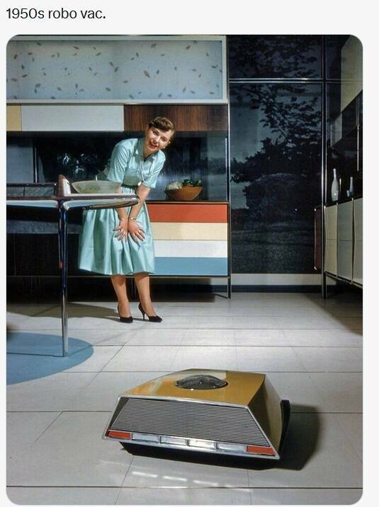 cool random p[cis - floor - 1950s robo vac.