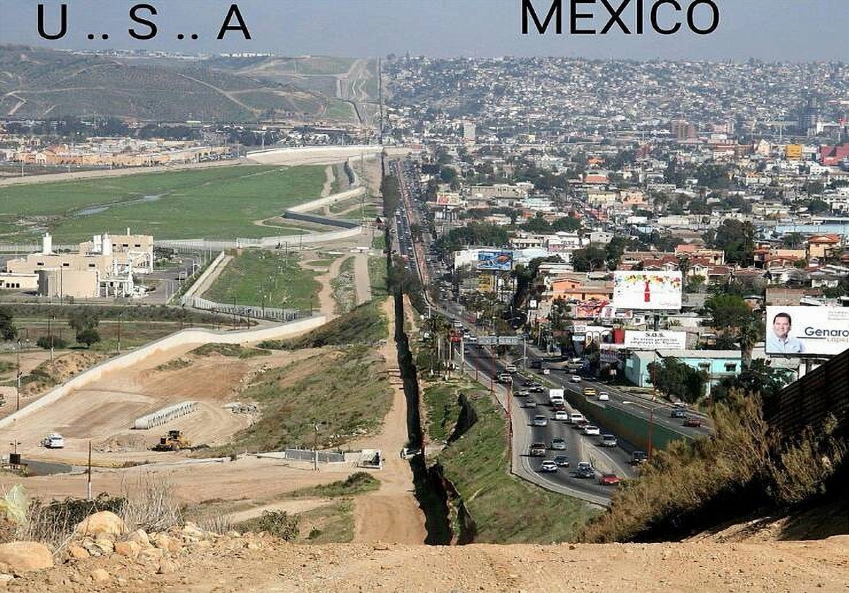 The border between US and Mexico.
