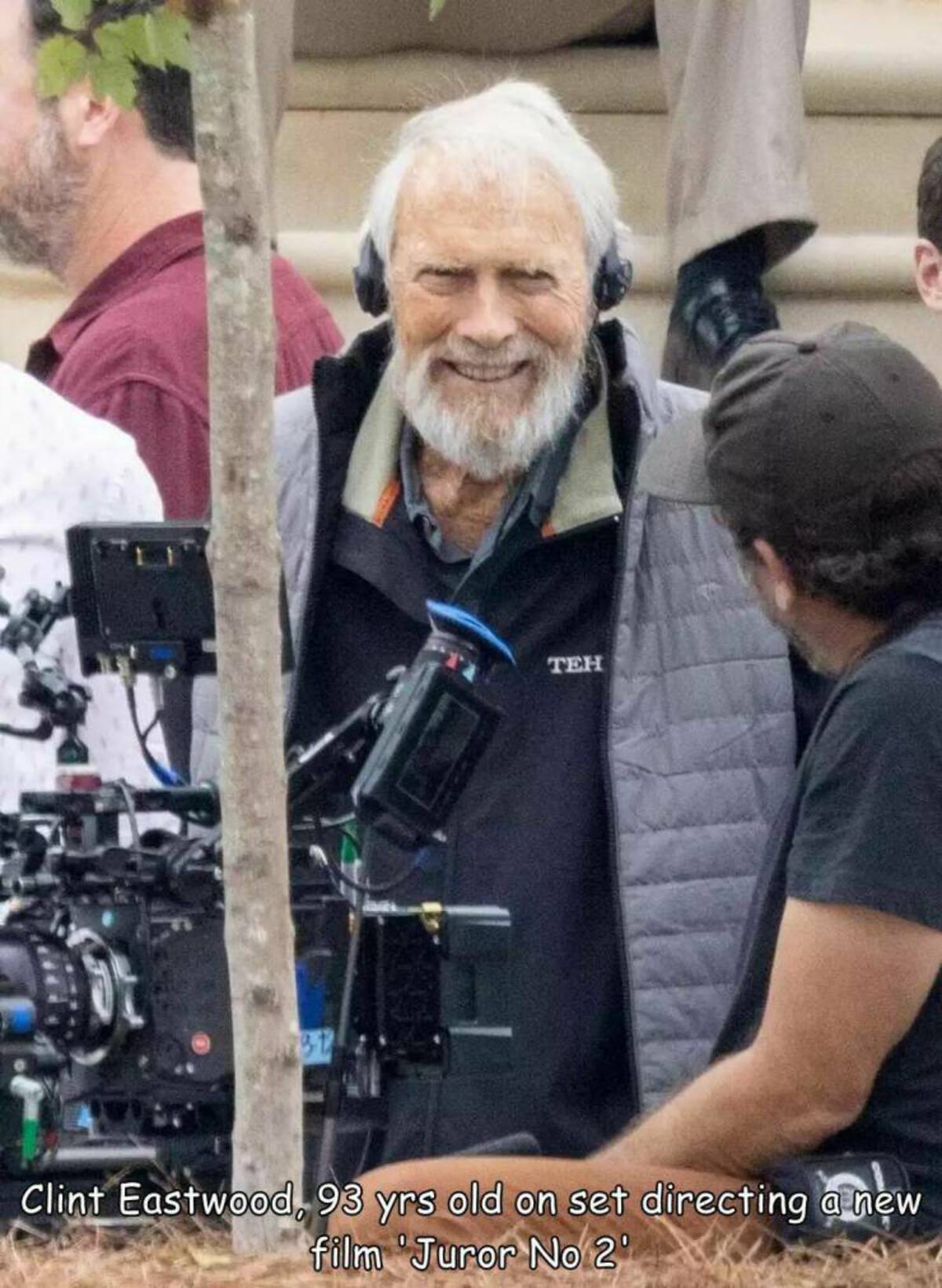 beard - Teh Clint Eastwood, 93 yrs old on set directing a new film 'Juror No 2