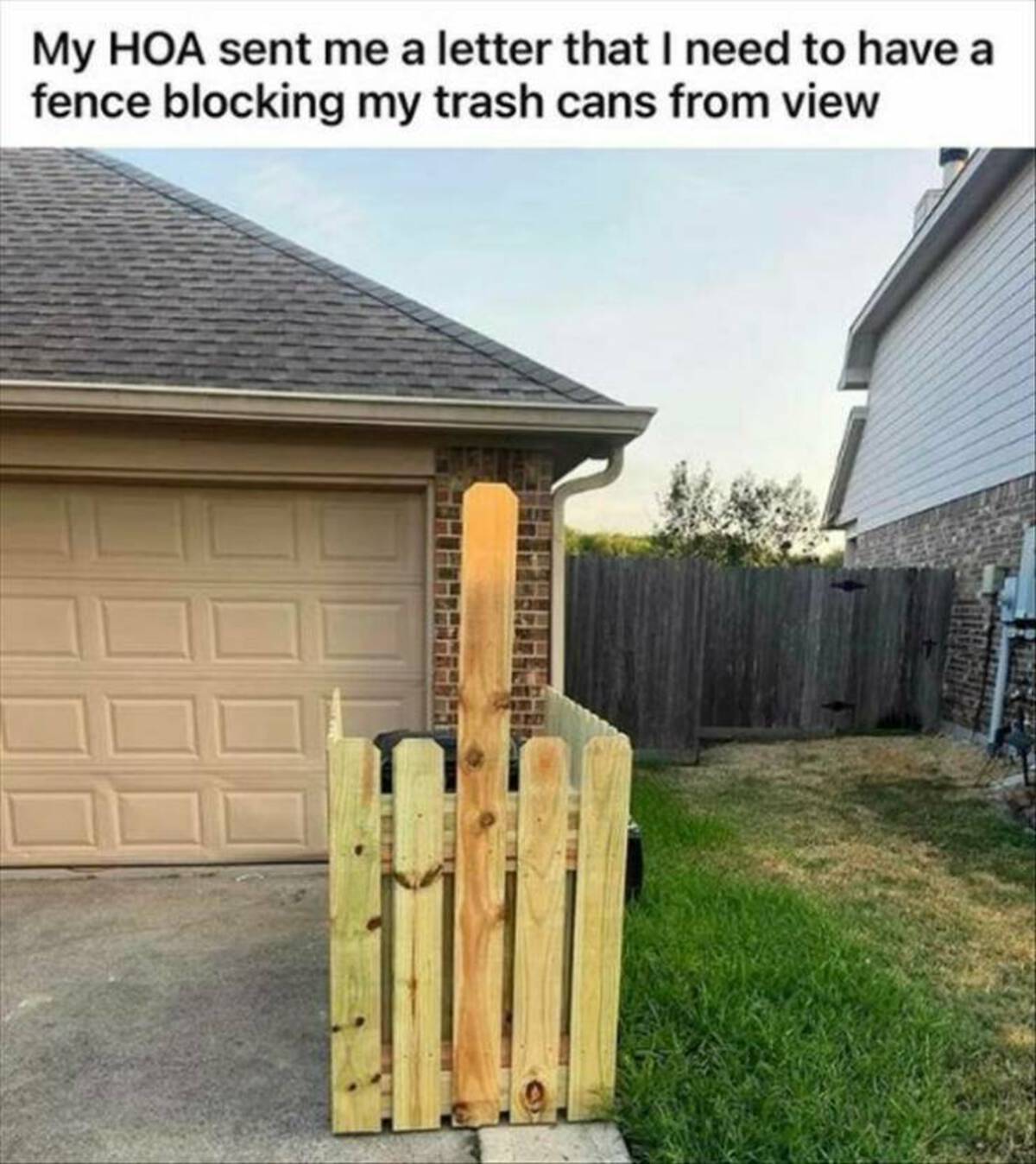 hoa garbage can fence - My Hoa sent me a letter that I need to have a fence blocking my trash cans from view