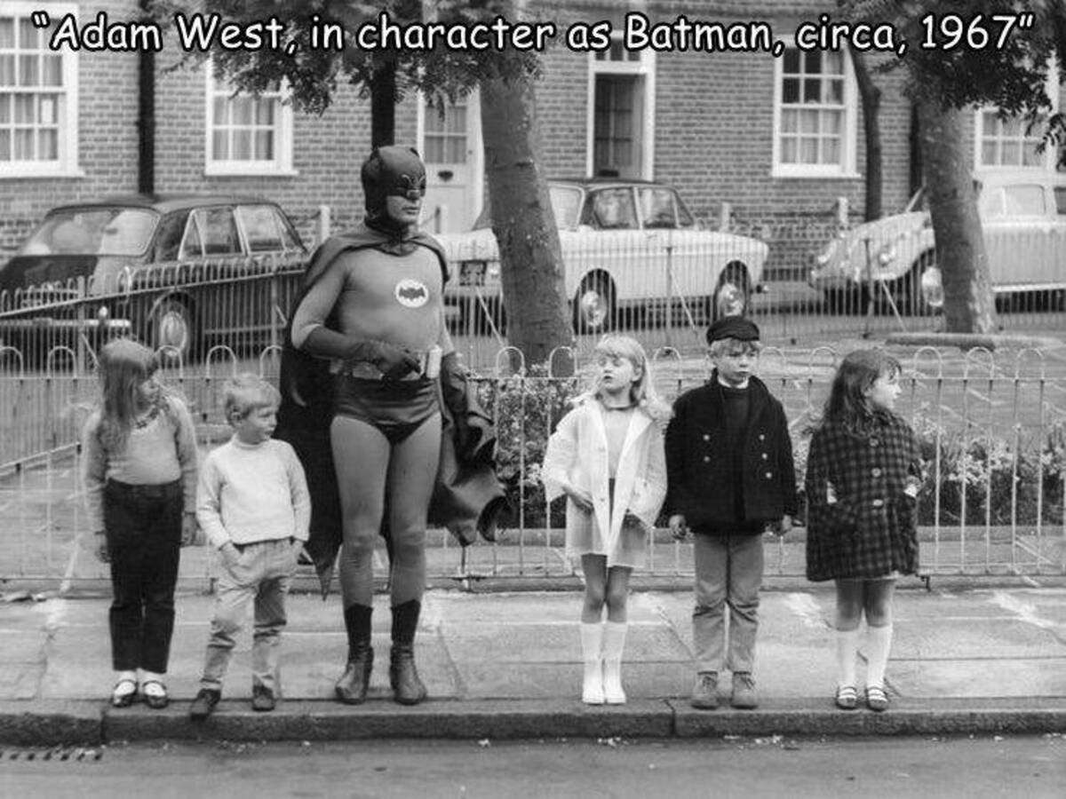 funny photographs - Adam West, in character as Batman, circa, 1967" In Chen