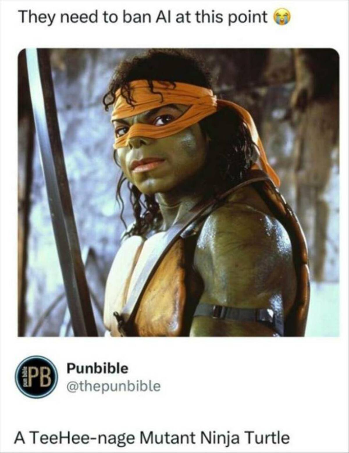 photo caption - They need to ban Al at this point pun bible Punbible A TeeHeenage Mutant Ninja Turtle