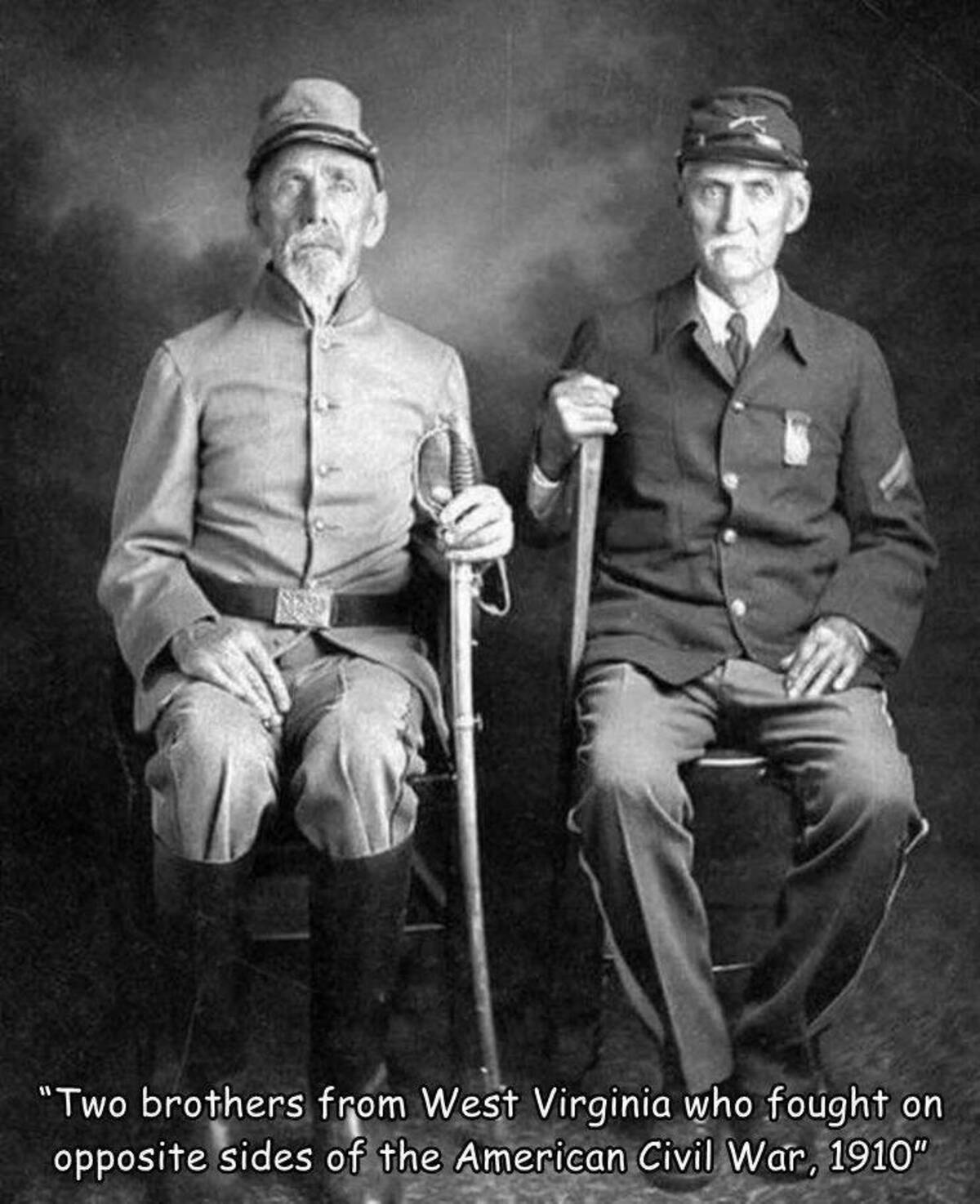 brothers from civil war - "Two brothers from West Virginia who fought on opposite sides of the American Civil War, 1910"