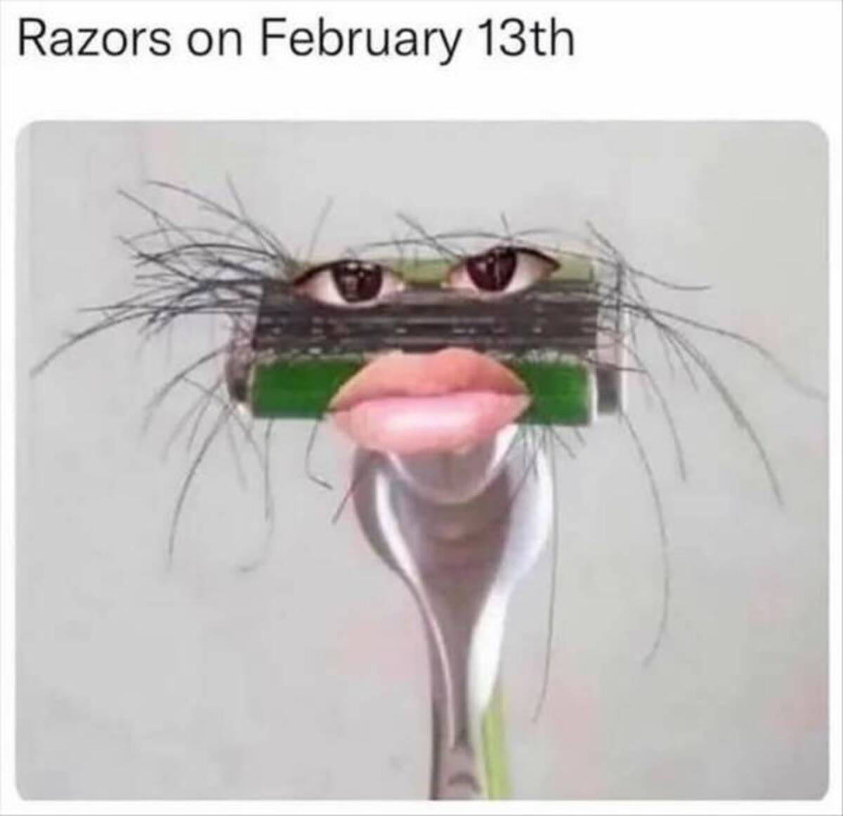 valentine meme wax lady - Razors on February 13th