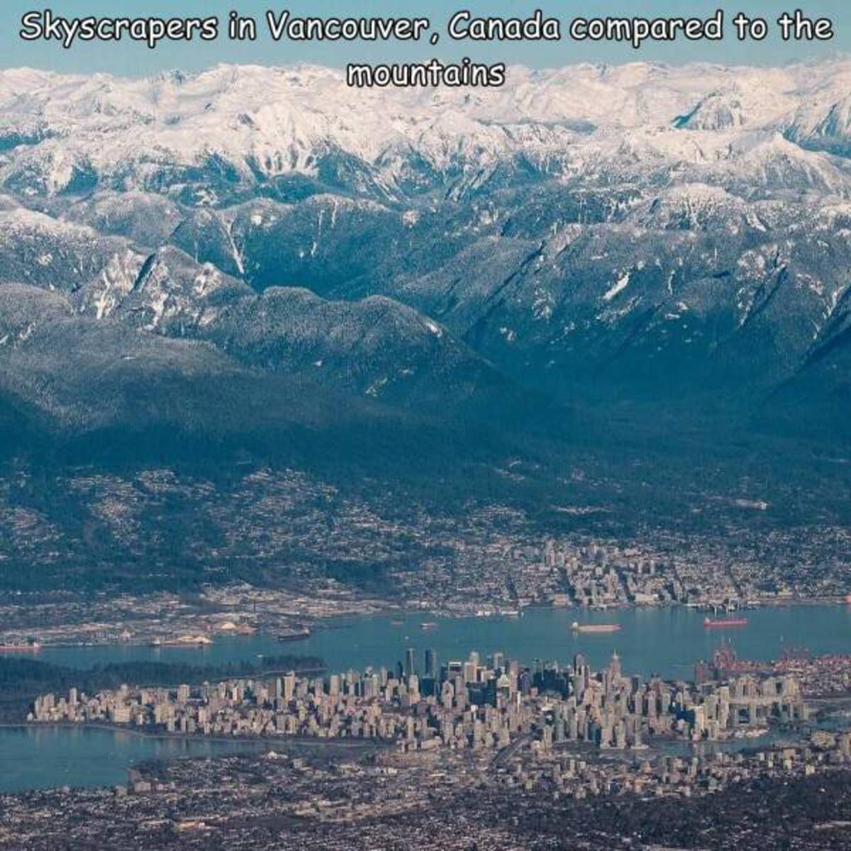 mount seymour - Skyscrapers in Vancouver, Canada compared to the mountains