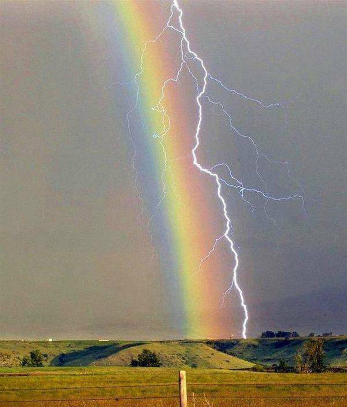 lightning and rainbow