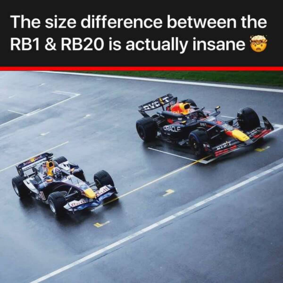 formula one car - The size difference between the RB1 & RB20 is actually insane Oracle