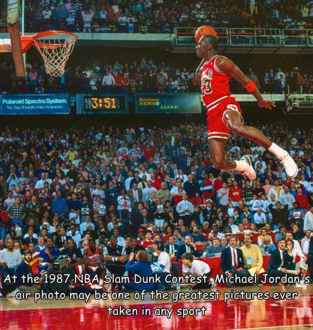 iconic basketball - Polaroid Spectra System Wetan Your Pictures Seriously Eyewitness Newso 446&D 10 At the 1987 Nba Slam Dunk Contest, Michael Jordan's air photo may be one of the greatest pictures ever taken in any sport