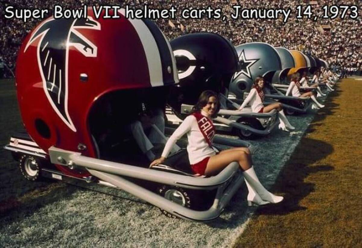 football helmet cars - Super Bowl Vii helmet carts, Fald