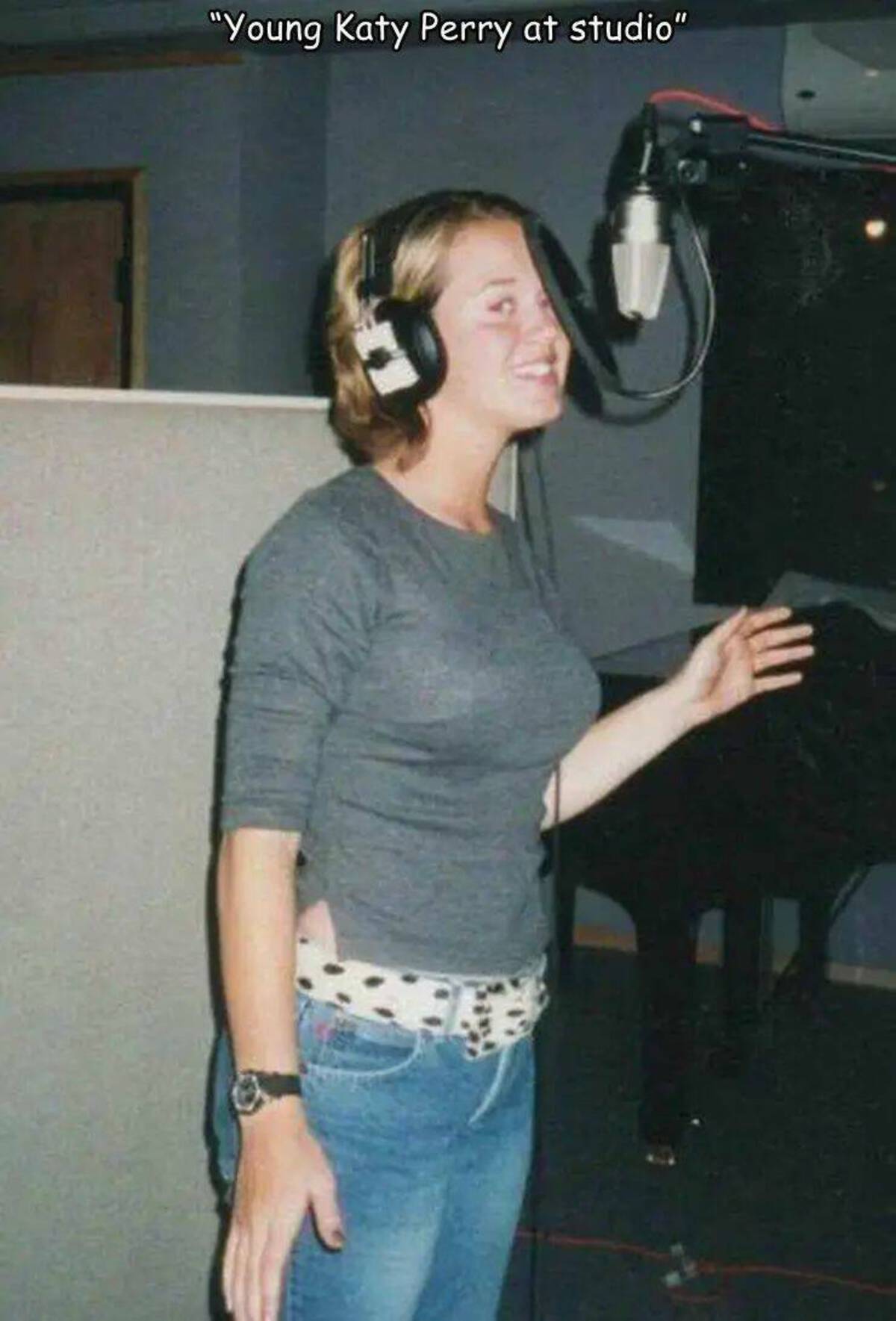 "Young Katy Perry at studio"