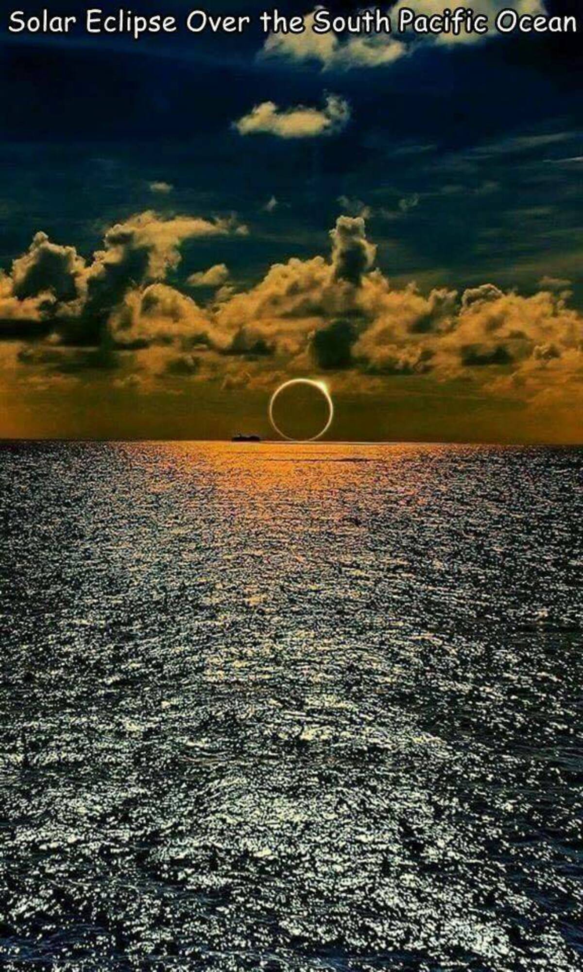total eclipse sunset - Solar Eclipse Over the South Pacific Ocean