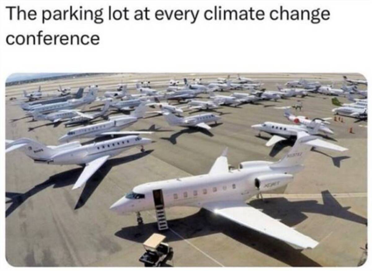 private jets las vegas super bowl - The parking lot at every climate change conference