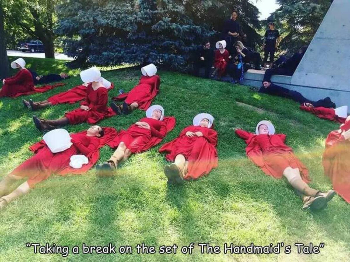 The Handmaid's Tale - "Taking a break on the set of The Handmaid's Tale"